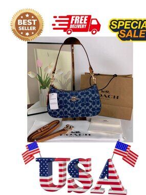 Coach CAF82 Denim/Natural Teri Shoulder Signature Denim Outlet Products